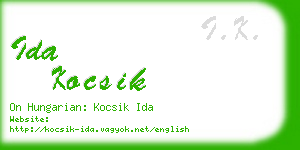 ida kocsik business card